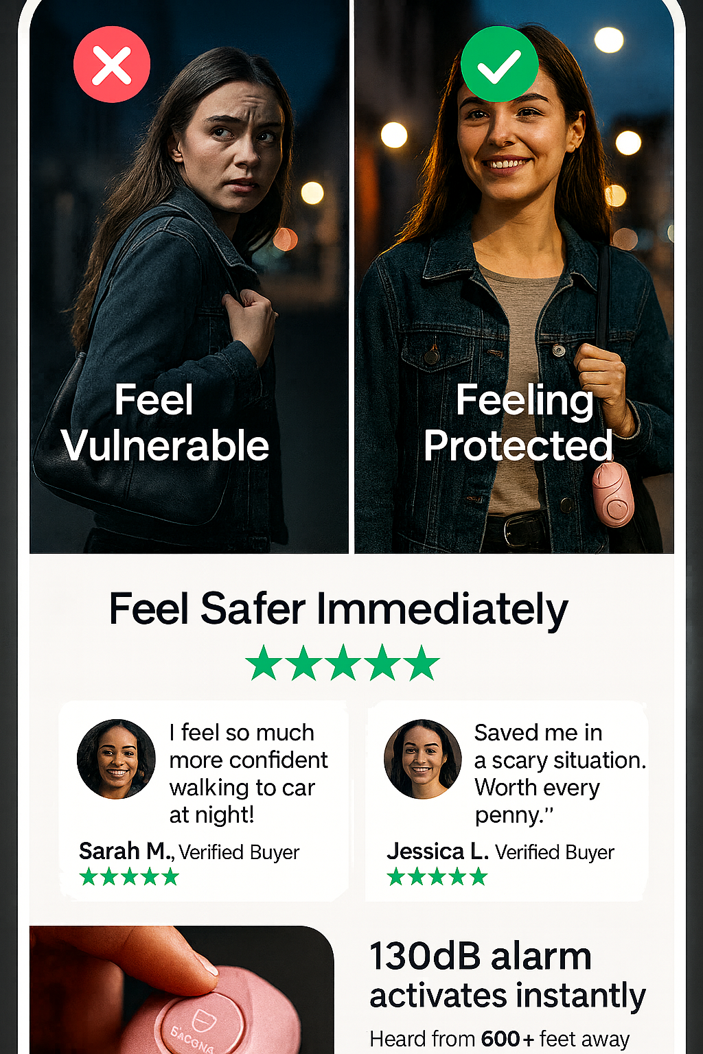 SafeMe™ Personal Safety Alarm – Stay Safe Anywhere